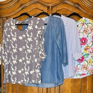 4 long sleeve top bundle Sz M-XL (medium fits more like a large)